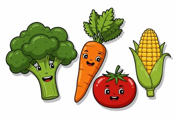 Cartoon vegetables illustration