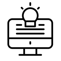 Digital Knowledge Flow Vector Line Icon Design
