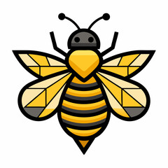 Minimalist Bee with Bold Lines Illustration Representing Nature, Pollination, and Modern Graphic Design
