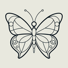 Minimalist Butterfly in Line Art Illustration Representing Elegance, Nature, and Delicate Beauty