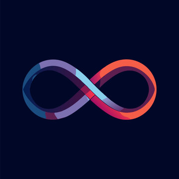 Minimalist Infinity Logo with Interlocking Lines Representing Endless Possibilities, Modern Design, and Timeless Continuity