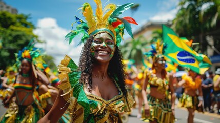 A dynamic street parade celebrating Brazil's Independence Day