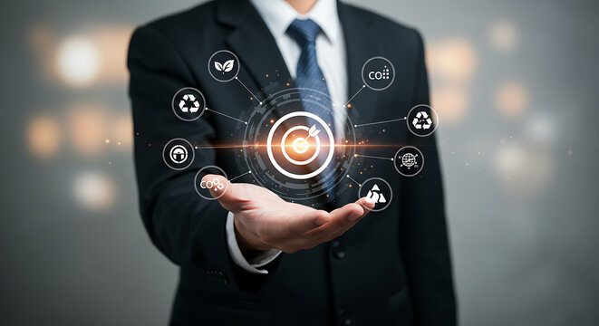 Business sustainability hologram display