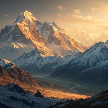 Golden Hour Over Rocky Mountains