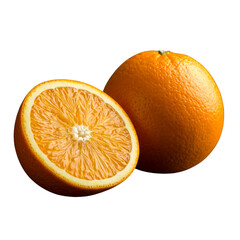 Half Peeled Orange With Hole Orange On White Background