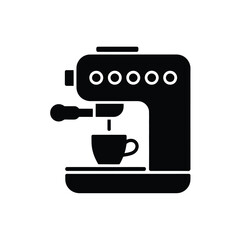 Black Silhouette Espresso Machine Icon Coffee Cup coffee maker