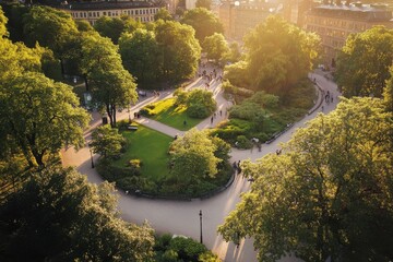 Urban park in Stockholm center highlights effects of urban heat on green spaces, Green park in Stockholm center showcases urban heat wave mitigation