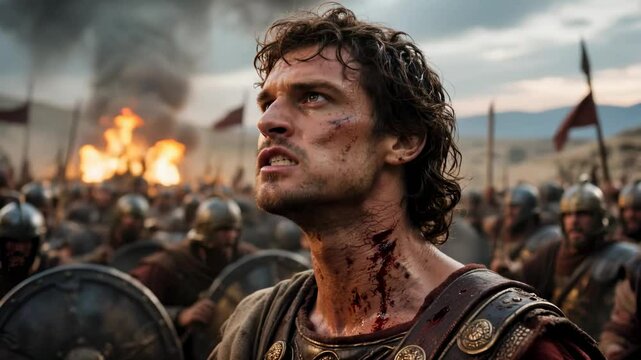 Alexander the Great preparing for battle