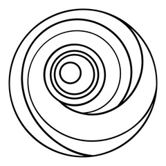 Naklejka premium Minimal Spiral Shape Line Art Vector Design