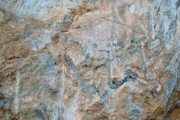 Close view of large coastal rocks on Elafonissi shore, texture