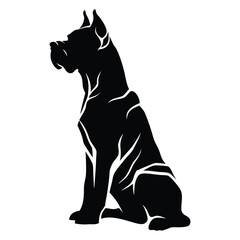 Cute Dog Vector Silhouette Isolated on White