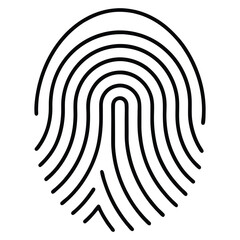 Detailed Fingerprint Minimal Vector Logo Outline