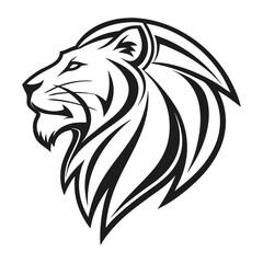 Noble Lion Head Symmetrical Minimal Vector Logo Image