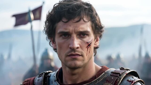 Wounded alexander the great amidst battle