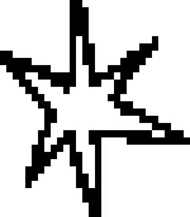 Pixel Starburst Icon With Spiked Tips