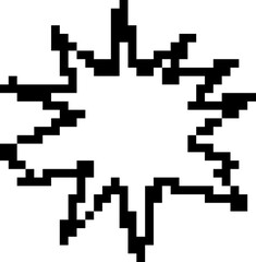Pixel Eight Point Sparkle Star Outline