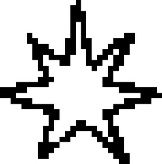 Pixel Star Shape With Retro Outline Style