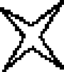 Pixel Rounded Star Icon With Five Tips