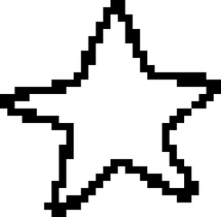Obraz premium Pixelated Classic Five Point Star Outline