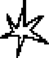 Pixel Star Outline With Bold Corners