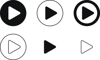 Media player button icons set. start button icon, play button icon, vector, icon set collection.