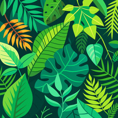 Fototapeta premium Lush Nature Background with Green Leaves and Foliage Pattern for Eco-Friendly Designs, Organic Themes, and Natural Wellness Concepts