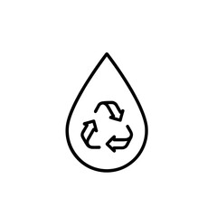 Minimalist Icon of Water Drop with Recycle Symbol, Environmental Conservation and Sustainable Resource Management Concept Illustration for Green Initiatives