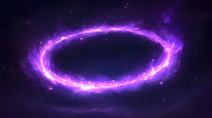 Obraz premium A vibrant, glowing ring of violet energy in space.