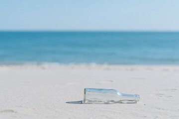 Naklejka premium bottle on the beach