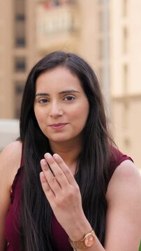 Vertical Video of Indian Woman doing Adab