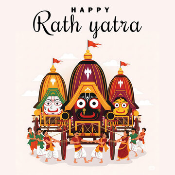 Happy Rath Yatra social media post picture design Jay Gagannath Puri rath yatra indian biggest festival 