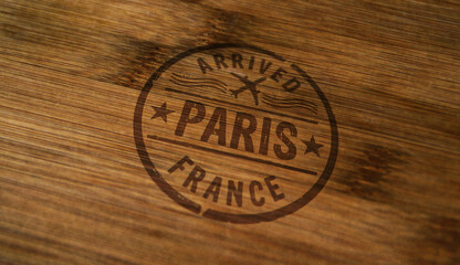 Paris arrived stamp and stamping
