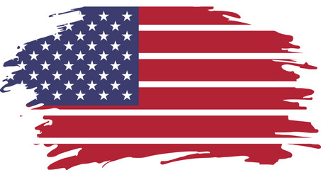 grunge style american flag brush stroke illustration representing patriotism, freedom, and independence

