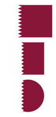 Qatar flag PNG vector. Qatar square and round icon isolated on transparent PNG background. Qatar flag icon.

