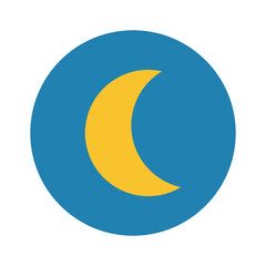 Night Weather Icon &ndash; Flat Moon Symbol Illustration
