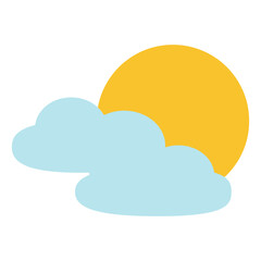 Partly Cloudy Weather Vector Illustration