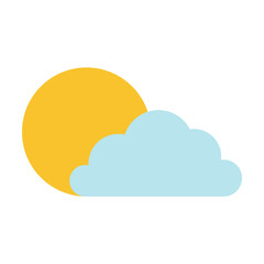 Partly Cloudy Weather Vector Illustration
