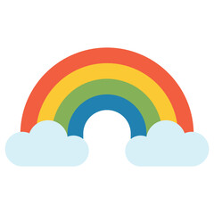 Cute Rainbow and Clouds Illustration
