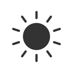 Monochrome Sunny Weather Icon – Black Sun Illustration
