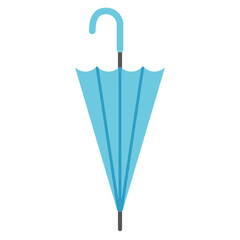 Simple Illustration of a Closed Blue Umbrella
