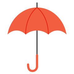 Simple Illustration of an Open Red Umbrella