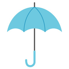 Flat Illustration of an Open Blue Umbrella