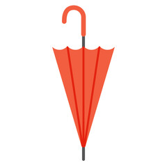 Simple Illustration of a Closed Red Umbrella
