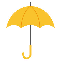 Flat Vector of an Open Yellow Umbrella