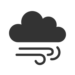 Flat Weather Icon of Windy Cloudy Sky