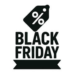 Black Friday One-Day Mega Sale Banner with Shopping Cart Icon on Dark Background,A bold and modern vector banner featuring a shopping cart icon above striking yellow “Black Friday” text, set against.