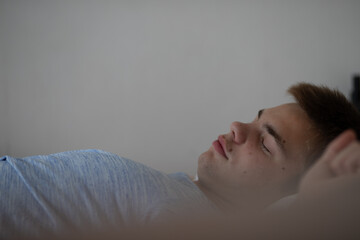 Teenage Boy Sleeping Calmly. _Morning Thoughts Collection