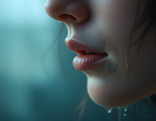 close up of a woman mouth