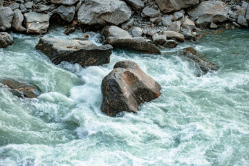 waterfall in the mountains