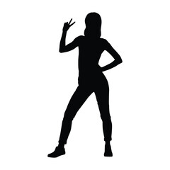 Silhouette of a Person Striking a Pose with a Peace Gesture